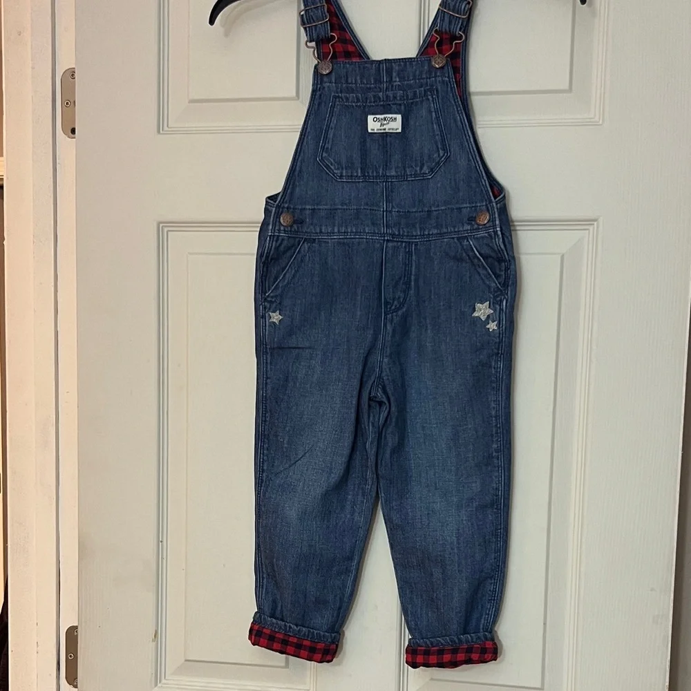 OshKosh B'gosh Dark Blue Denim Overalls with Star Patches